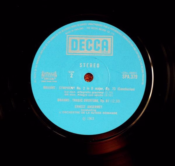 DECCA SPA 379 - Johannes Brahms, Ernest Ansermet - Symphony No.2 - Image 4