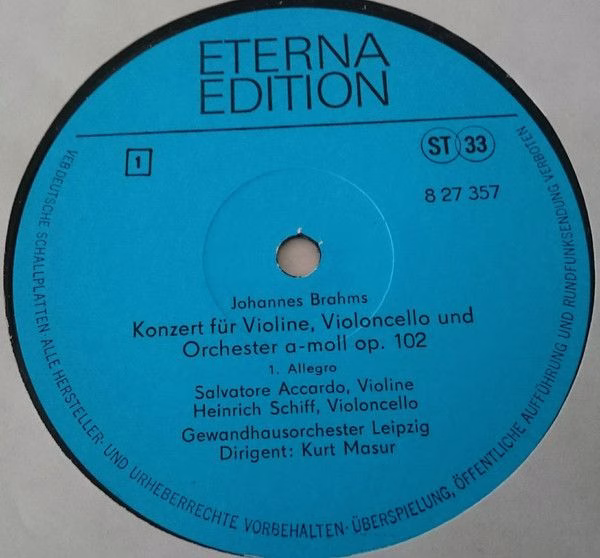 Eterna 8 27 357 - Johannes Brahms, Salvatore Accardo, Heinrich S - Image 3
