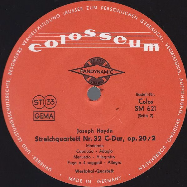 Colosseum COLOS SM 621 - Joseph Haydn, Westphal-Quartett - Strei - Image 4