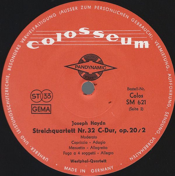 Colosseum COLOS SM 621 - Joseph Haydn, Westphal-Quartett - Strei - Image 4