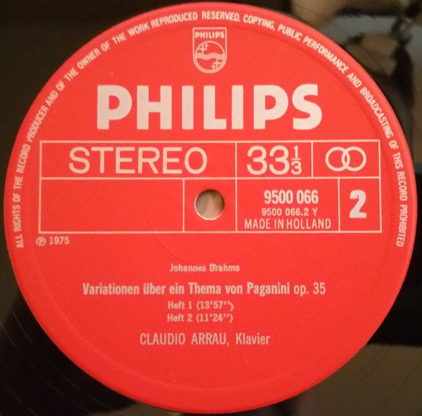 Philips 9500 066 - Johannes Brahms, Claudio Arrau - Piano Sonata - Image 4