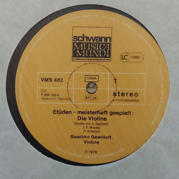 Schwann Musica Mundi VMS 482 - Saschko Gawriloff - Etüden - Meis - Image 2