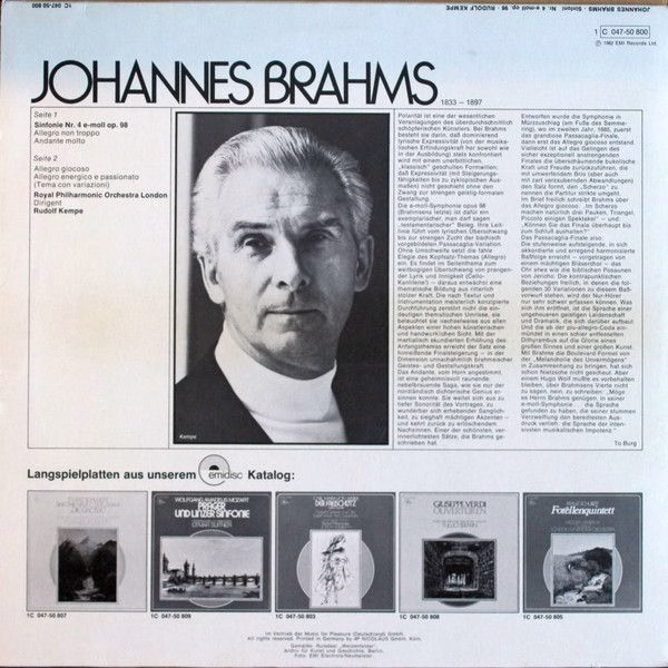 Emidisc (2) 1 C 047 - 50 800 - Johannes Brahms, Rudolf Kempe, Ro - Image 2