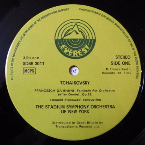 Everest SDBR 3011 - Pyotr Ilyich Tchaikovsky, Leopold Stokowski, - Image 3