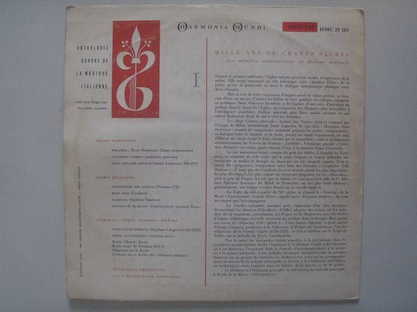 Harmonia Mundi HMC 25 103 - Polifonica Ambrosiana, Mons. Giusepp - Image 2