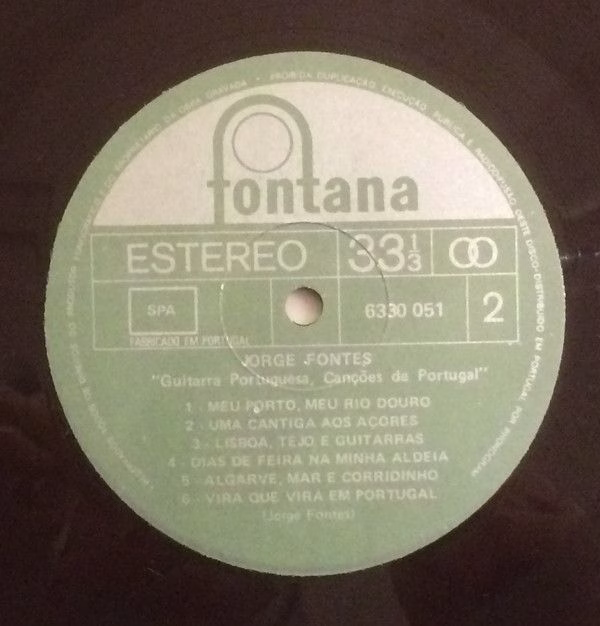 Fontana 6330 051 - Jorge Fontes - Guitarra Portuguesa, Canções D - Image 4