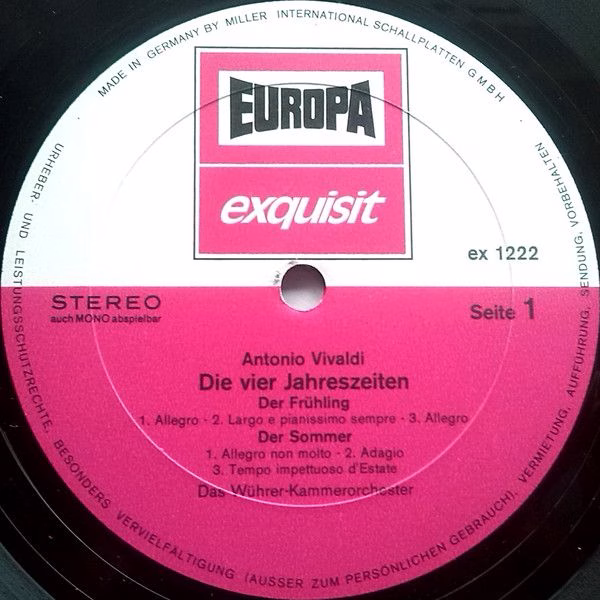 Europa Exquisit ex 1222 - Antonio Vivaldi - Die 4 Jahreszeiten - Image 3