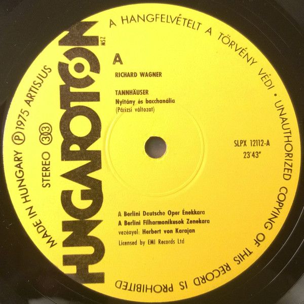 Hungaroton SLPX 12112 - Richard Wagner, Herbert von Karajan, Ber - Image 3