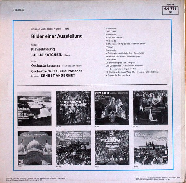 DECCA 6.41776 AF - Modest Mussorgsky, Julius Katchen, Ernest Ans - Image 2
