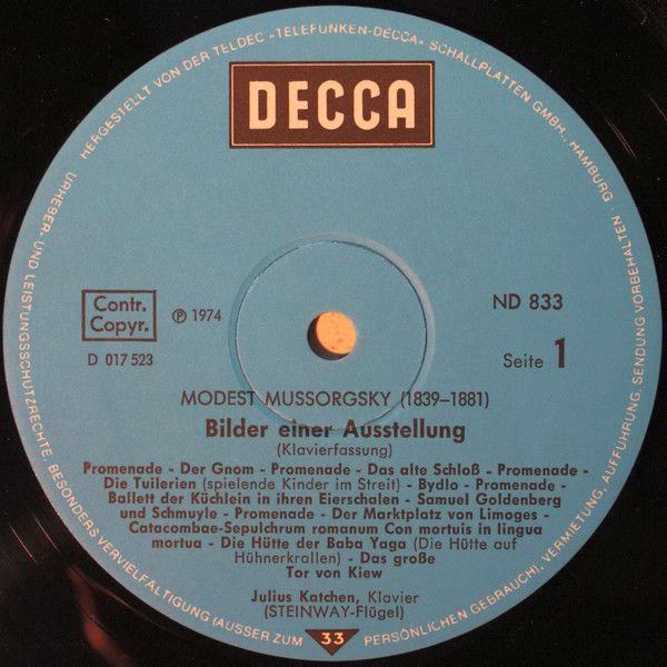 DECCA 6.41776 AF - Modest Mussorgsky, Julius Katchen, Ernest Ans - Image 3