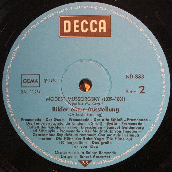 DECCA 6.41776 AF - Modest Mussorgsky, Julius Katchen, Ernest Ans - Image 4