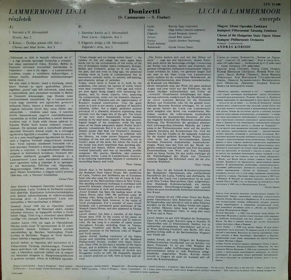 Hungaroton LPX 11648 - Gaetano Donizetti, The Budapest Philharmo - Image 2