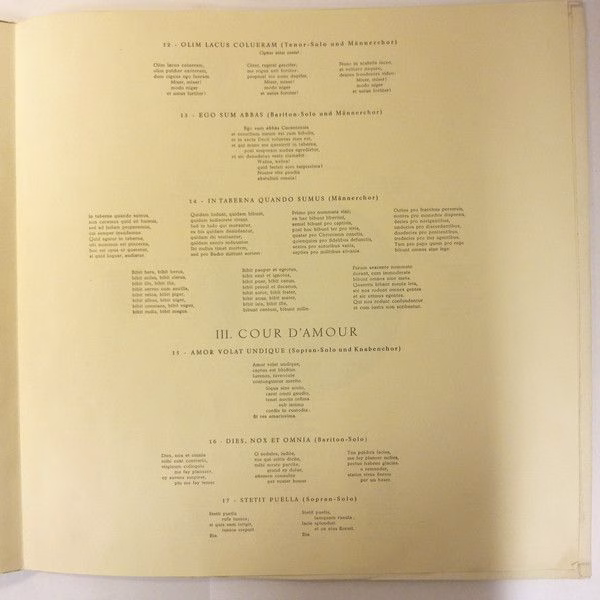 Columbia 33 WCX 509 - Carl Orff, Wolfgang Sawallisch, Kölner Run - Image 6