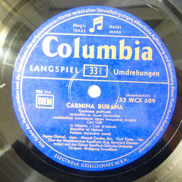 Columbia 33 WCX 509 - Carl Orff, Wolfgang Sawallisch, Kölner Run - Image 9
