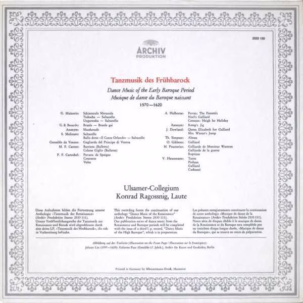 Archiv Produktion 2533 150 - Ulsamer Collegium, Konrad Ragossnig - Image 2