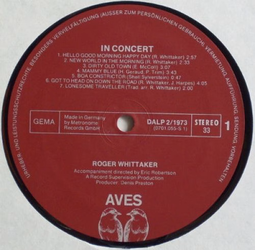 Aves DALP 2/1973 - Roger Whittaker - In Concert - Image 4