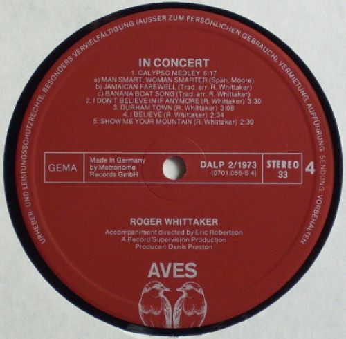 Aves DALP 2/1973 - Roger Whittaker - In Concert - Image 7