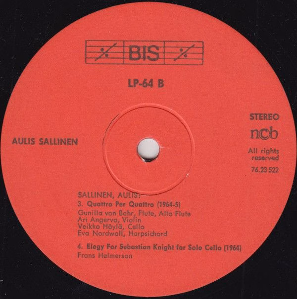 BIS LP-64 - Aulis Sallinen - Chamber Music II For Alto Flute And - Image 4