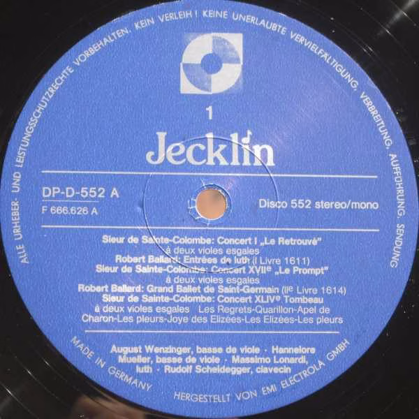Jecklin-Disco 552 - Various - Musique À La Cour De Versailles - Image 3