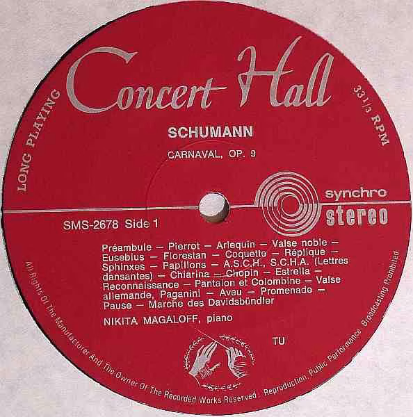 Concert Hall SMS-2678 - Nikita Magaloff, Robert Schumann - Carna - Image 2