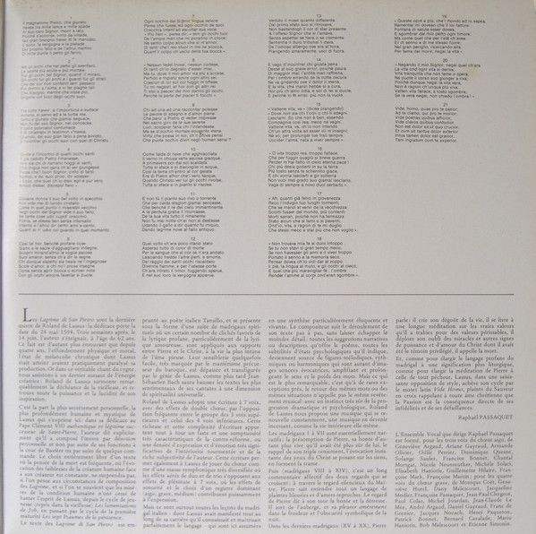 Harmonia Mundi HM 2.961 - Roland De Lassus, Ensemble Vocal Rapha - Image 3