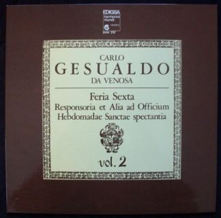 harmonia mundi France EHM 230 - Carlo Gesualdo - Feria Sexta - R