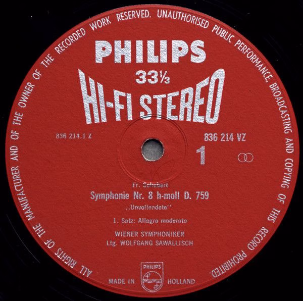 Philips 836 214 VZ - Franz Schubert, Wolfgang Sawallisch, Wiener - Image 3