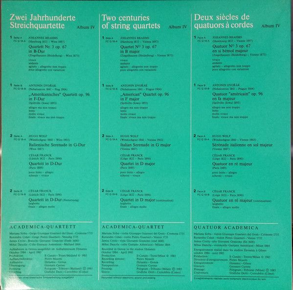 Klöckner-Moeller FCQ 18 - Cvartetul Academica, Johannes Brahms, - Image 2