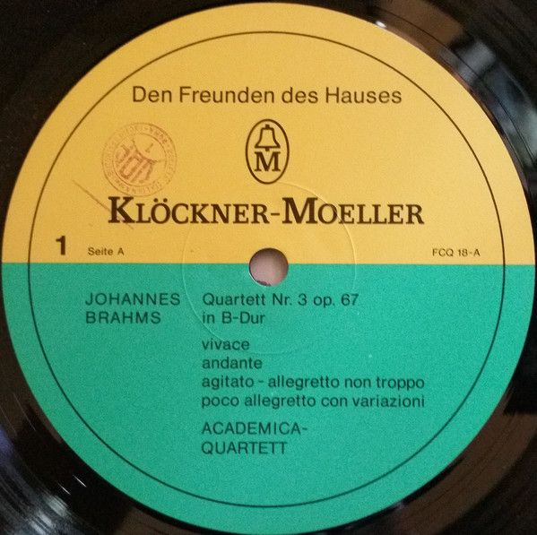 Klöckner-Moeller FCQ 18 - Cvartetul Academica, Johannes Brahms, - Image 3