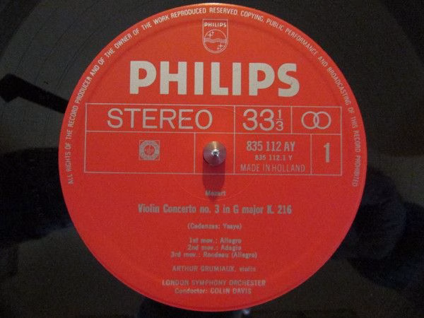 Philips 835 112 AY - Wolfgang Amadeus Mozart, Arthur Grumiaux, S - Image 2