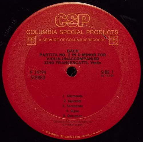 Columbia Special Products P 14194 - Johann Sebastian Bach, Zino - Image 3
