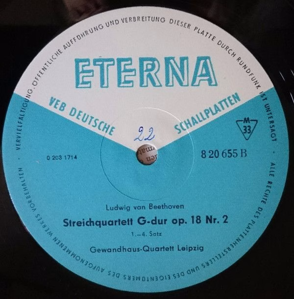 Eterna 8 20 655 - Ludwig van Beethoven, Gewandhaus-Quartett Leip - Image 4