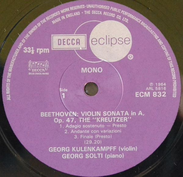 DECCA ECM 832 - Ludwig van Beethoven, Wolfgang Amadeus Mozart, G - Image 2