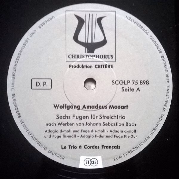 Christophorus SCGLP 75 898 - Wolfgang Amadeus Mozart, Le Trio À - Image 2