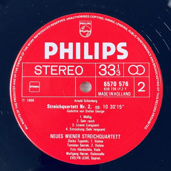 Philips 6570 576 - Arnold Schoenberg, Evelyn Lear, New Vienna St - Image 4