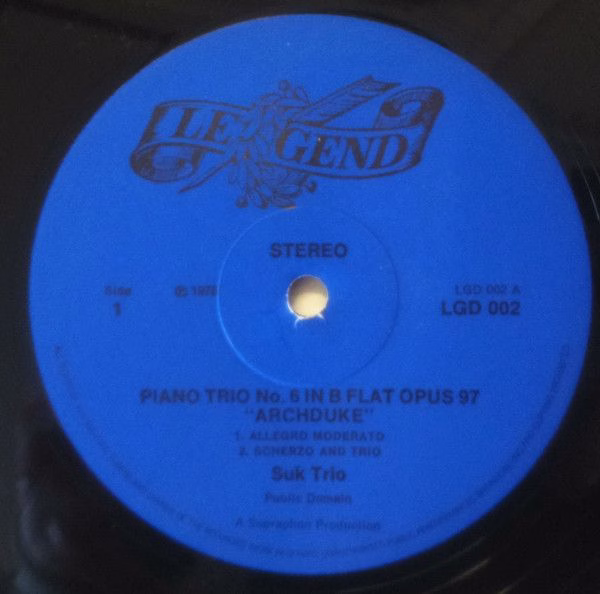 Legend LGD002 - Suk Trio - Beethoven: Piano Trio No. 6 In Bb, Op - Image 3