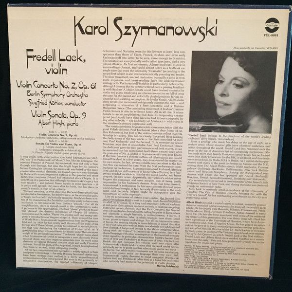 Vox Cum Laude VCL-9061 - Karol Szymanowski, Fredell Lack, Berlin - Image 2