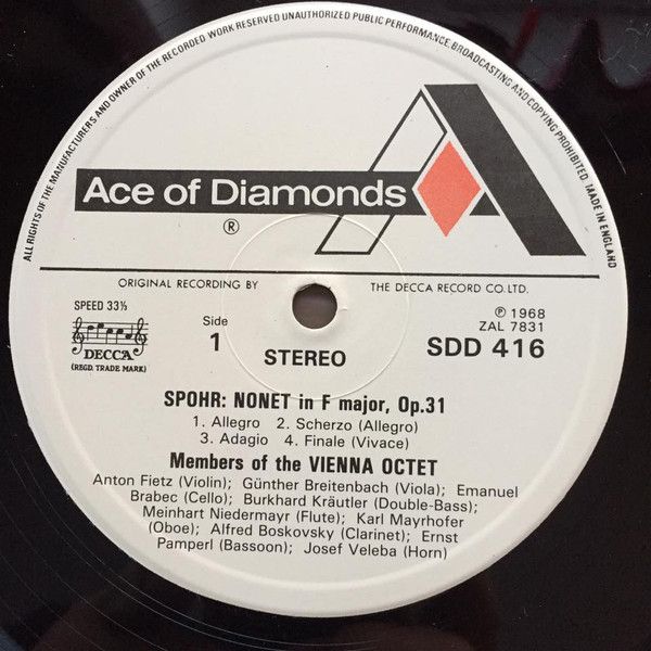 Ace Of Diamonds SDD 416 - Louis Spohr, Mitglieder Des Wiener Okt - Image 3