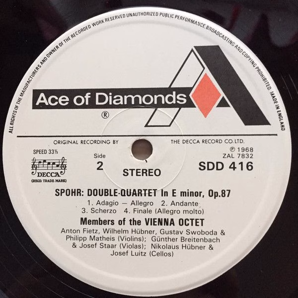 Ace Of Diamonds SDD 416 - Louis Spohr, Mitglieder Des Wiener Okt - Image 4
