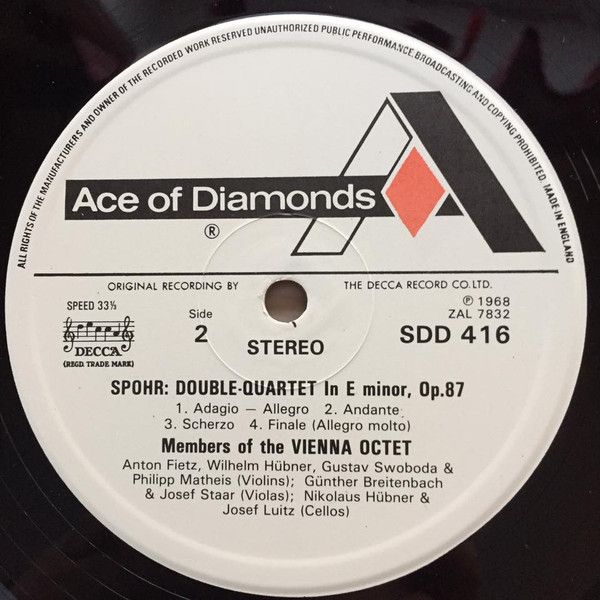 Ace Of Diamonds SDD 416 - Louis Spohr, Mitglieder Des Wiener Okt - Image 4