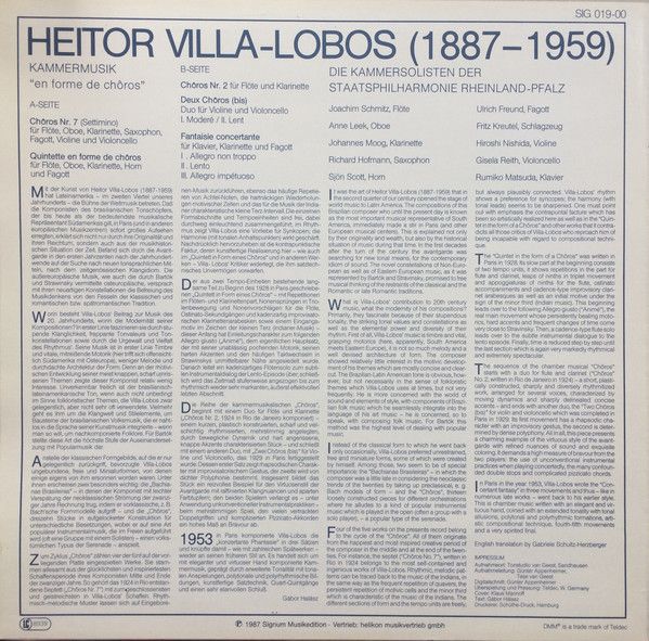 Signum SIG 019-00 - Heitor Villa-Lobos, Die Kammersolisten Der S - Image 2