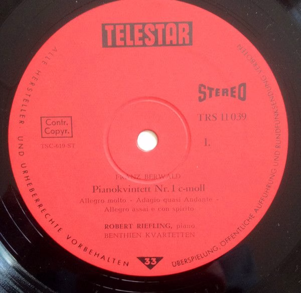 Telestar TRS 11 039 - Franz Berwald, Benthien Quartet, Robert Ri - Image 3