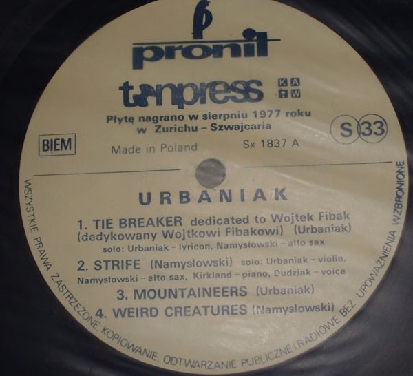 Pronit SX 1837 - Michał Urbaniak - Urbaniak - Image 3