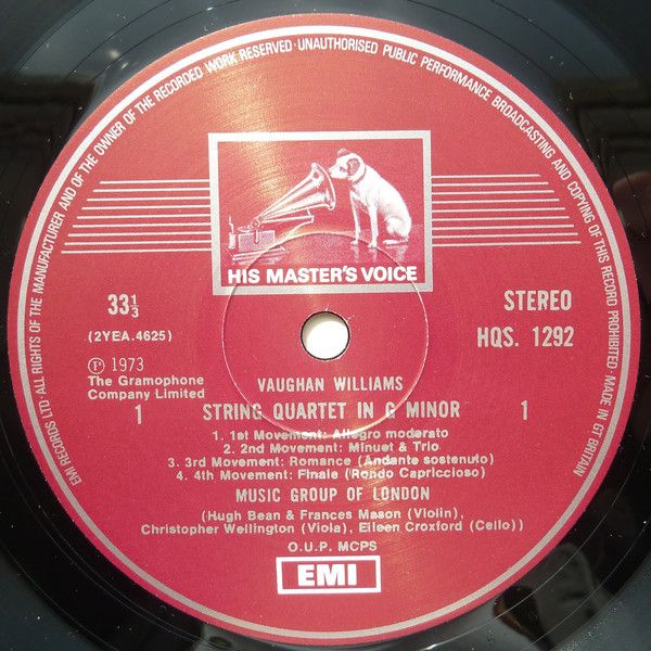 His Master's Voice HQS 1292 - Ralph Vaughan Williams, The Music - Image 3