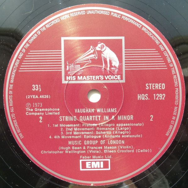 His Master's Voice HQS 1292 - Ralph Vaughan Williams, The Music - Image 4