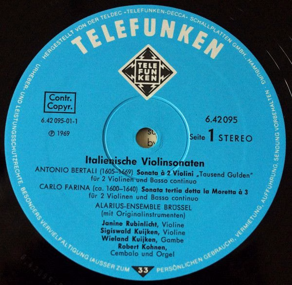 Telefunken 6.42095 AN - Antonio Bertali, Carlo Farina, Salomone - Image 3