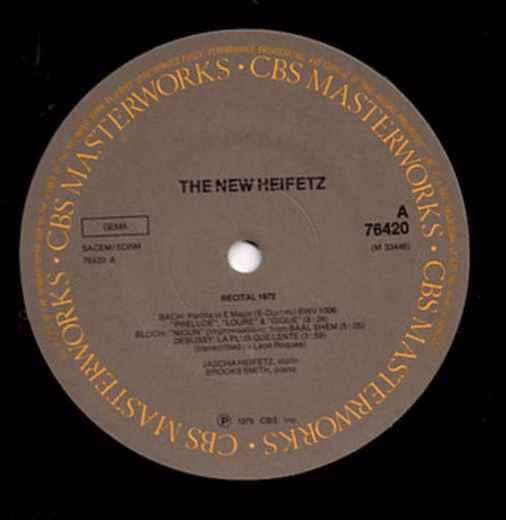 CBS Masterworks CBS 76420 - Jascha Heifetz - The New Heifetz (Re - Image 2