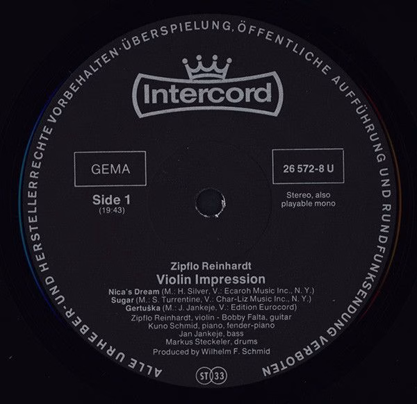 Intercord 26 572-8 U - Zipflo Reinhardt - Violin Impression - Image 3