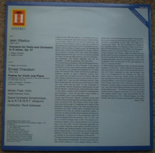 HELIODOR 2548 264 - Jean Sibelius, Ernest Chausson, Miriam Fried - Image 2