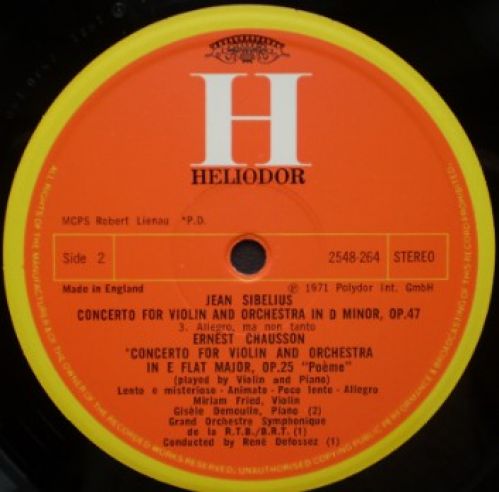 HELIODOR 2548 264 - Jean Sibelius, Ernest Chausson, Miriam Fried - Image 4